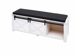 MCW Banco con compartimentos de almacenamiento -H53, Blanco