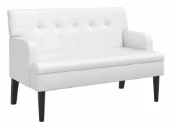 Banco con respaldo cuero sintético 112x65,5x75 cm^vidaxl Clearance