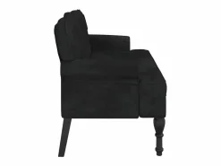 vidaxl Banco con respaldo Terciopelo 119,5x64,5x75 cm Negro Outlet