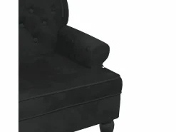 vidaxl Banco con respaldo Terciopelo 119,5x64,5x75 cm Negro Outlet