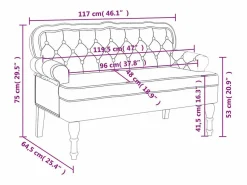 vidaxl Banco Y Pie De Cama|Banco Y Pie De Cama|Banco con respaldo terciopelo color 119,5x64,5x75 cm