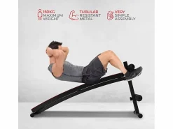 Leonardo Banco de abdominales curvo ajustable multifunción que ahorra espacio Tengu Multicolor Online