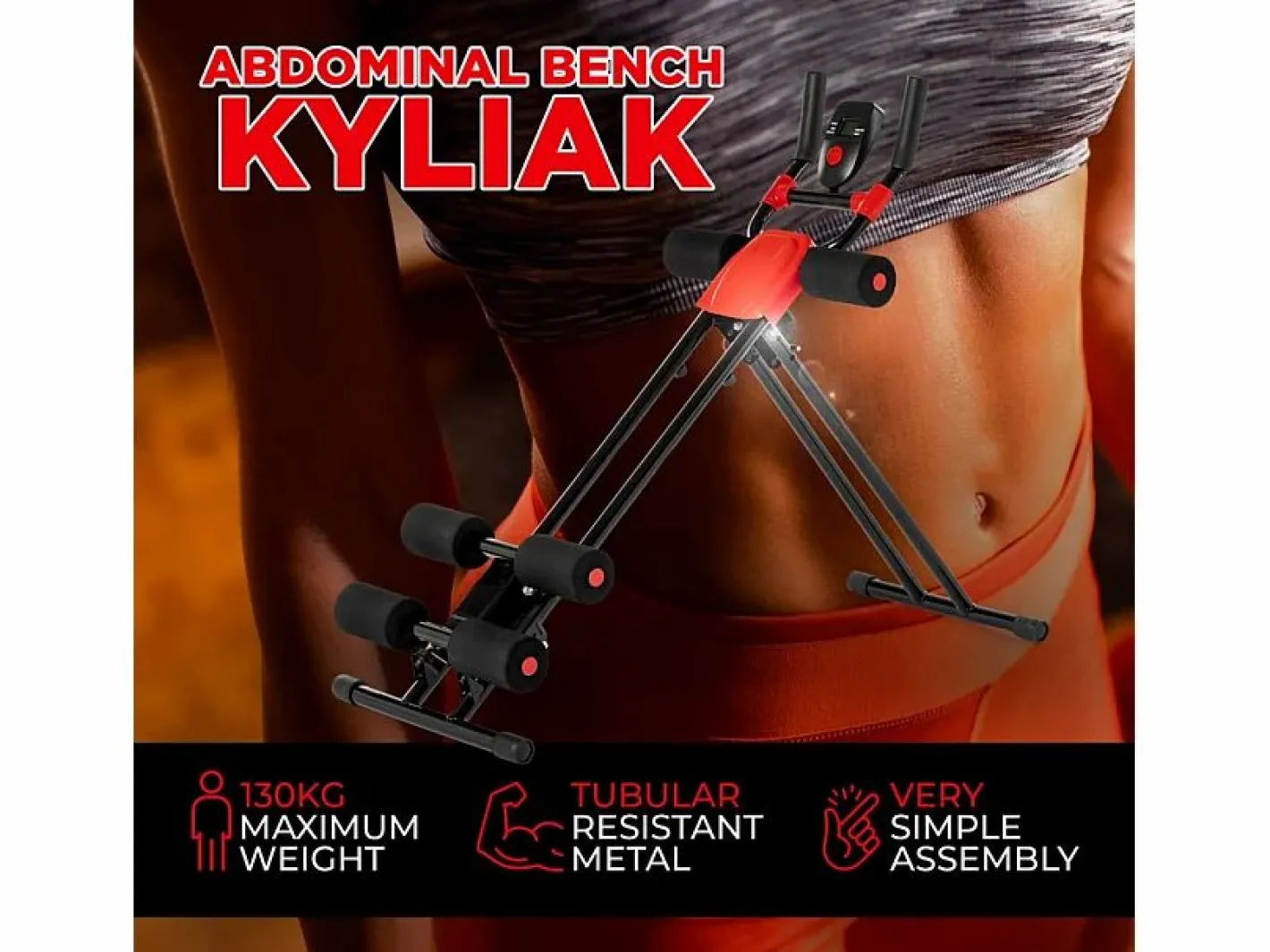 Banco de abdominales multifunción fitness en casa plegable Kyliak^Leonardo Sale