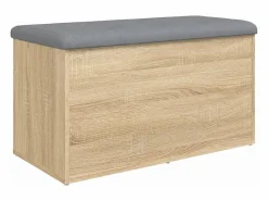 vidaxl Banco de almacenaje roble Sonoma 82x42x45 cm madera de ingeniería Color natural claro Outlet