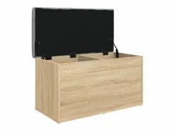 vidaxl Banco de almacenaje roble Sonoma 82x42x45 cm madera de ingeniería Color natural claro Outlet