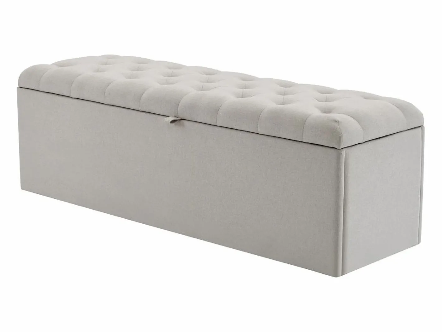 Banco de almacenaje tapizado con espacio de almacenaje - estructura de madera - lino 141x41,5x47 cm Gris claro Outlet
