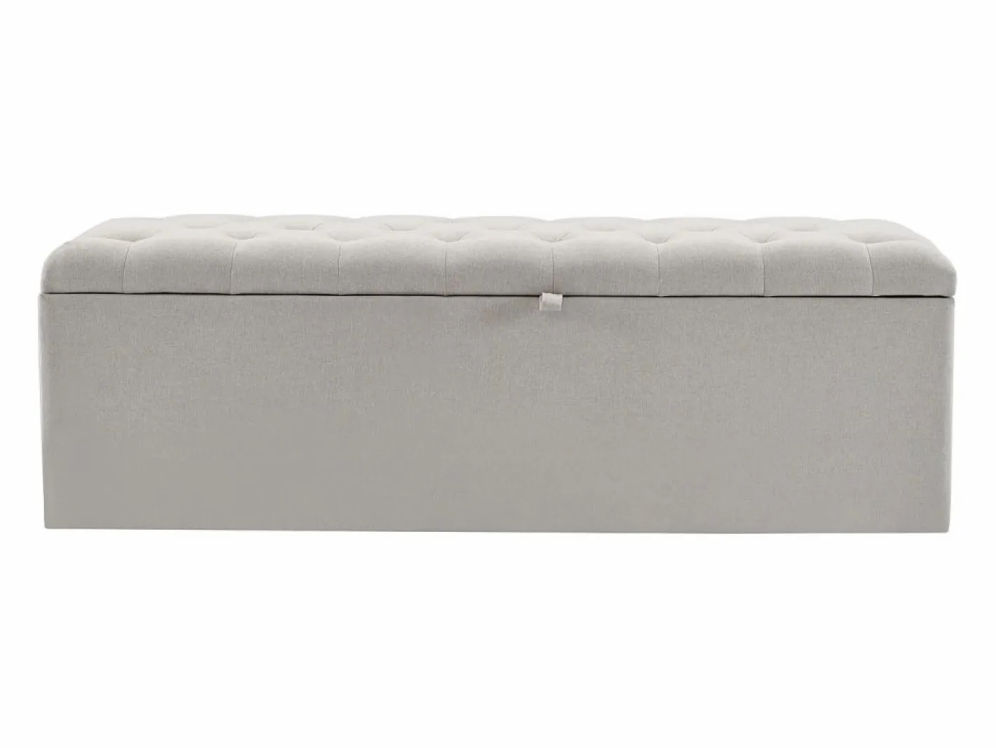 Banco de almacenaje tapizado con espacio de almacenaje - estructura de madera - lino 141x41,5x47 cm Gris claro Outlet
