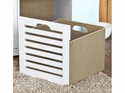Sobuy Banco de Almacenamiento con Acolchados Cojines y 3 Cubos, Entrada Zapato Gabinete Dresser Cómodo Banco FSR23-W ES Blanco Outlet