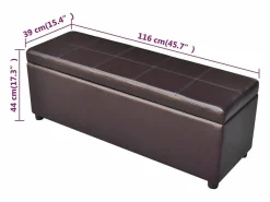 Banco de almacenamiento largo de madera marrón^ Clearance
