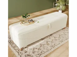 ModernLuxe Banco Y Pie De Cama|Banco Y Pie De Cama|Banco de almacenamiento tapizado 165x38x46cm - Pana -