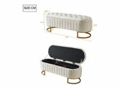 ModernLuxe Banco Y Pie De Cama|Banco Y Pie De Cama|Banco de almacenamiento tapizado en terciopelo - estilo moderno -