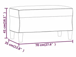 vidaxl Banco Y Pie De Cama|Banco Y Pie De Cama|Banco de cuero sintético 70x35x41 cm