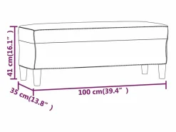 vidaxl Banco de cuero sintético 100x35x41 cm Negro Best