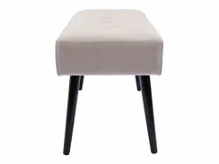 Banco de diseño capitoné de terciopelo color topo y metal negro 95 cm GUESTA^Miliboo Sale