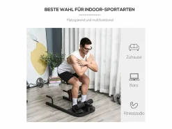 Aparato De Musculación|Banco de entrenamiento 3 en 1 ajustable de acero para sentadillas, abdominales y flexiones (50 x 97 x 56,5-98 cm)