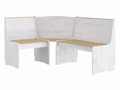 Banco de esquina REINE madera maciza pino marrón blanco 151 cm^vidaxl