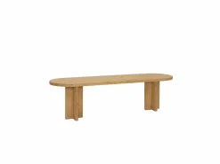 Banco de madera de abeto ovalado para interiores en color roble medio de 120x45cm - TOKYO -^DECOWOOD Discount