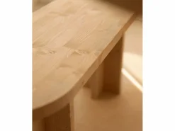 Banco de madera de abeto ovalado para interiores en color roble medio de 120x45cm - TOKYO -^DECOWOOD Discount