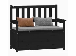 vidaxl Banco de madera maciza de pino 112,5x51,5x96,5 cm Negro Sale