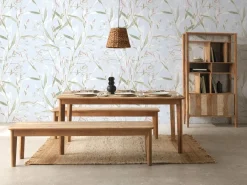 Banco de madera maciza de mango envejecido Marru00f3n