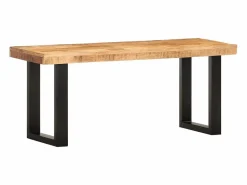 Banco de madera maciza de mango sin tratar y acero 110 cm^vidaxl Outlet