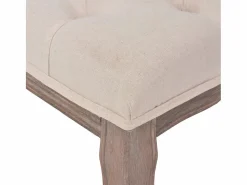 Banco de madera maciza y lino crema 110x38x48 cm^vidaxl New