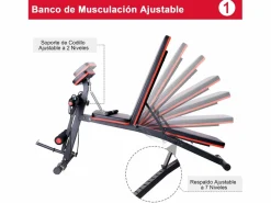 Homcom Banco de mancuerna negro 54x160x106 cm Multicolor Outlet
