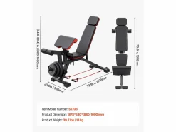 Aparato De Musculación|Banco de Pesas, SucceBuy Banco de Abdominales Ajustable para el Hogar