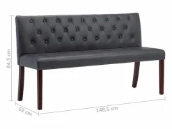 vidaxl Banco Y Pie De Cama|Banco Y Pie De Cama|Banco de piel de ante artificial 148,5 cm