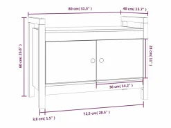Banco de recibidor madera maciza de pino 80x40x60 cm^vidaxl Clearance