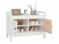 vidaxl Zapatero|Mueble De Almacenaje|Banco de recibidor madera maciza de pino 80x40x60 cm