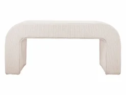 Vente-unique Banco de terciopelo de canalé con un color - CALVELO Crema Sale