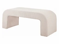 Vente-unique Banco de terciopelo de canalé con un color - CALVELO Crema Sale