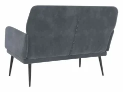 Banco de terciopelo oscuro 108x79x79 cm ES383957 Gris Outlet