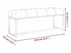 vidaxl Banco de terciopelo 110x36x45 cm Gris Discount