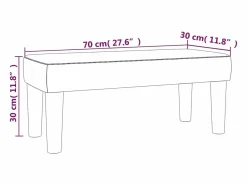 vidaxl Banco de terciopelo claro 70x30x30 cm Gris Outlet