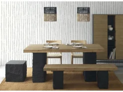 Banco efecto madera de abeto y base de poliresina mgo Marru00f3n Clearance