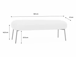 Sweeek Banco, extremo de la cama con revestimiento de borreguito crudo Blanco Sale
