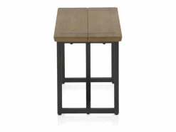 Banco metálico pequeno con asiento de madera^ Sale