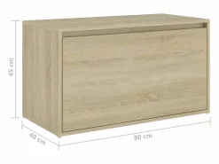 vidaxl Banco pasillo madera de ingeniería roble Sonoma 80x40x45 cm Color natural claro Discount