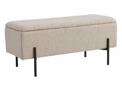 House Nordic Banco WATFORD de 95 cm con caja de almacenaje - Tela o terciopelo-Color Negro New