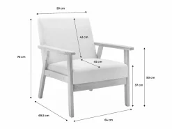 Sweeek Conjunto Sofás|Banco y sillón de madera y tela, 3 plazas oscuro