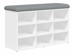 vidaxl Banco zapatero 82x32x50 cm madera de ingeniería Blanco Discount