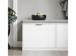 Banco Zapatero con 2 Solapas Armario Multifuncional para Entrada con Acolchado Cojín 105 x 35 x 48 cm FSR147-W ES^Sobuy Online