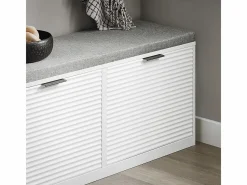 Banco Zapatero con 2 Solapas Armario Multifuncional para Entrada con Acolchado Cojín 105 x 35 x 48 cm FSR147-W ES^Sobuy Online