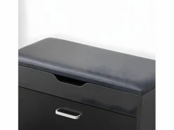 Sobuy Zapatero|Mueble De Almacenaje|Banco Zapatero con 1 Solapa para Entrada Banco de Almacenamianto con Cojín Acolchado de Asiento 60 x 30 x 50 cm FSR95-SCH ES