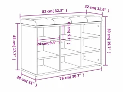 Banco zapatero madera de ingeniería 82x32x50 cm^vidaxl Best
