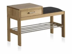 Banco zapatero madera de abedul natural Marru00f3n New