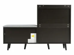 Merax Banco zapatero moderno con 4 puertas y cojín - patas y tiradores de metal - color - 120 x 34 x 82 cm Negro Discount