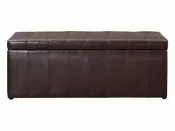 Vente-unique Banco-baúl de piel sintética marrón CONCIERTO Marru00f3n chocolate Clearance